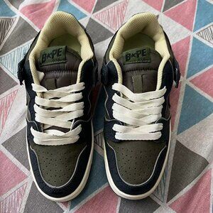 Bape SK8 Sta Army Green Dark Blue A Bathing Ape Sneakers 9.5